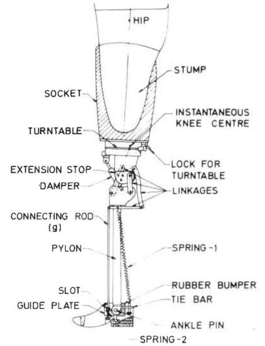 Below knee prosthesis parts picture